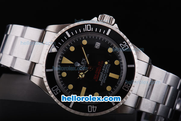 Rolex Submariner Sea-Dweller Automatic Movement with Black Dial and Bezel-Yellow Marking - Click Image to Close